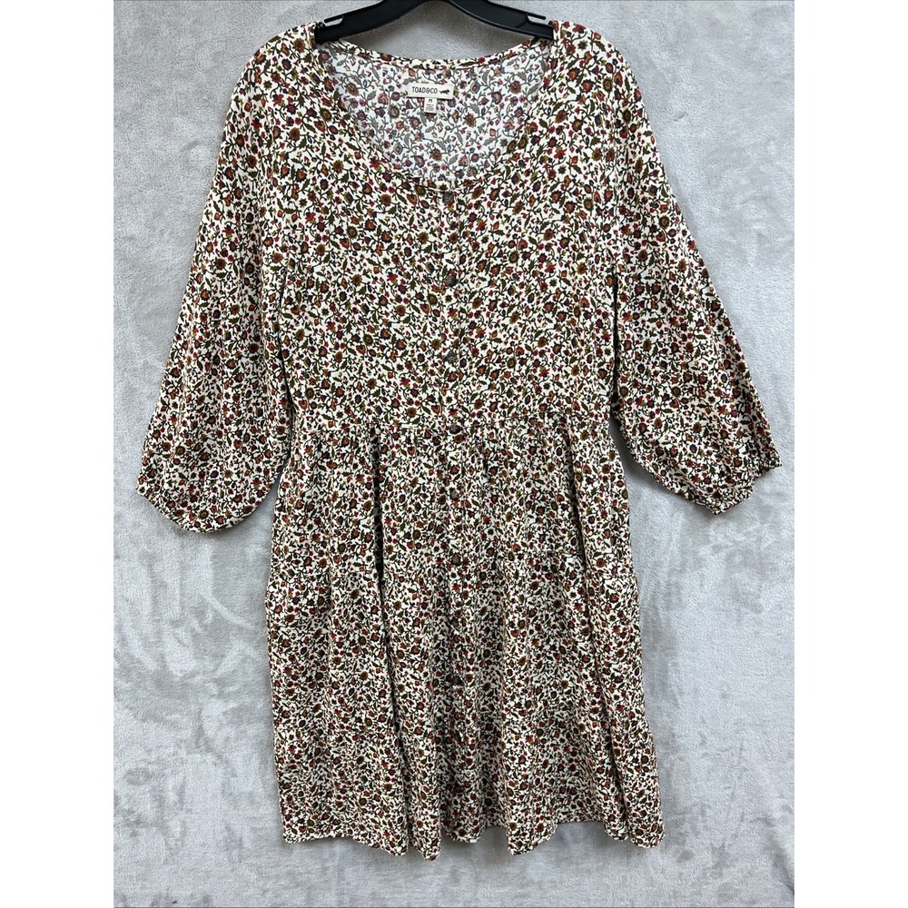 Toad & Co Dress Women's M Floral Cottagecore Fairy Manzana Organic Cotton